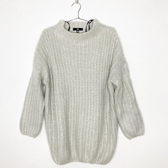 Missguided Sweaters - MISSGUIDED Gray Chunky Open Cable Knit Sweater 8